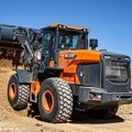 DEVELON DL220-7 Wheel Loader dumping gravel