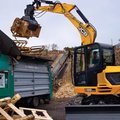 JCB 86C-2 Mini Excavator recycling scrap wood