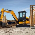 JCB 55Z-1 Mini Excavator digging on construction site