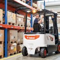 Bobcat B35X-7 Plus Electric Pneumatic Forklift in a warehouse