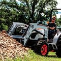 Bobcat CT4045 HST Compact Tractor hauling rocks