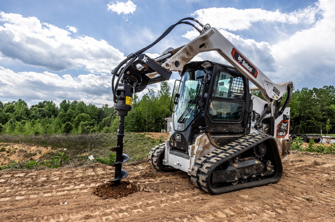 Bobcat T66-2 Compact Track Loader drilling