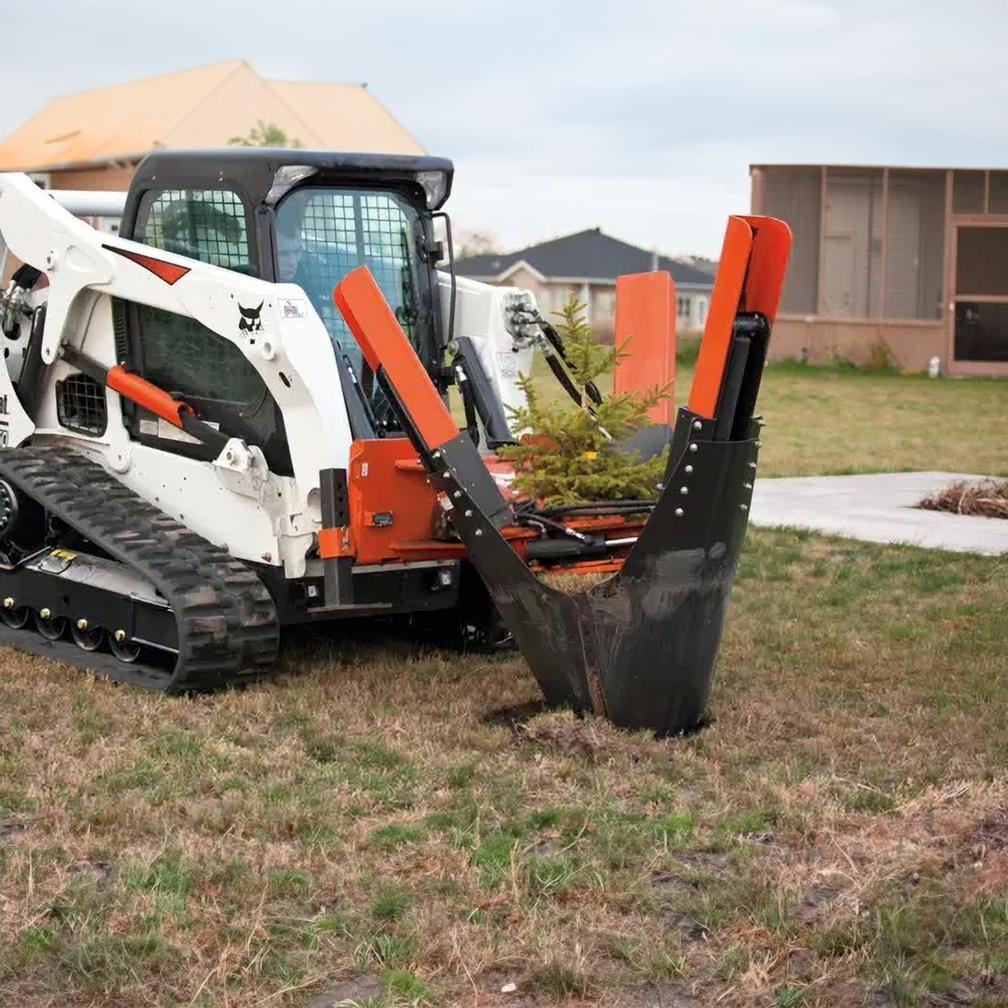 Bobcat Tree Spade on a Compact Track Loader