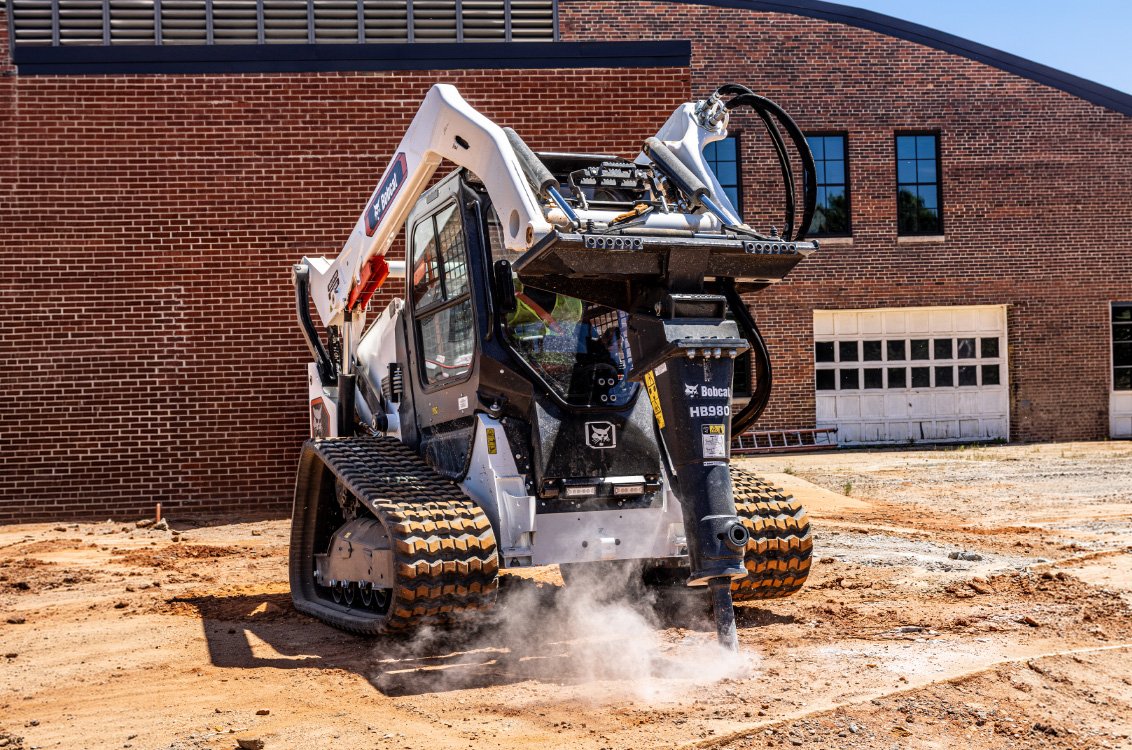 Bobcat T76-2 Compact Track Loader with breaker attachment