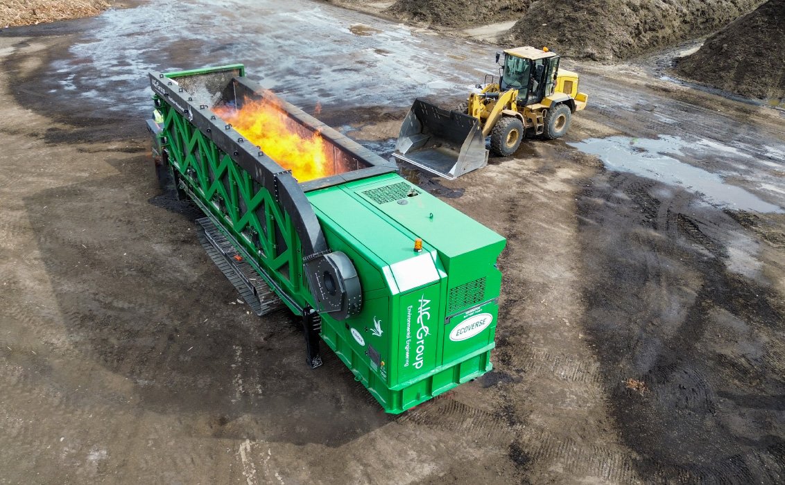 EcoChar Phoenix 8000 Thermal Treatment System burning waste into renewable elements