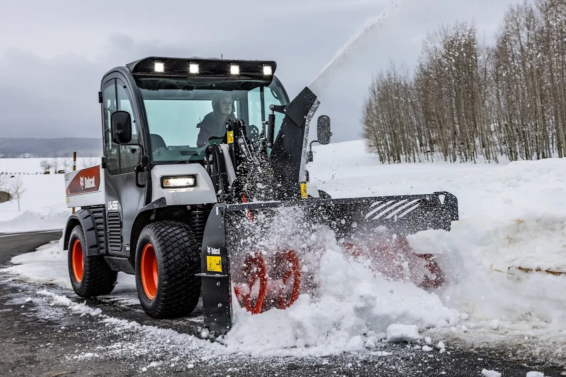 Bobcat UW56 Toolcat with a snow blower