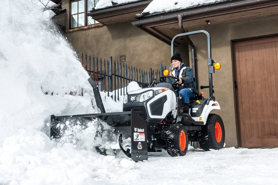 Bobcat CT1021 HST Sub-Compact Tractor with snow blower attachment