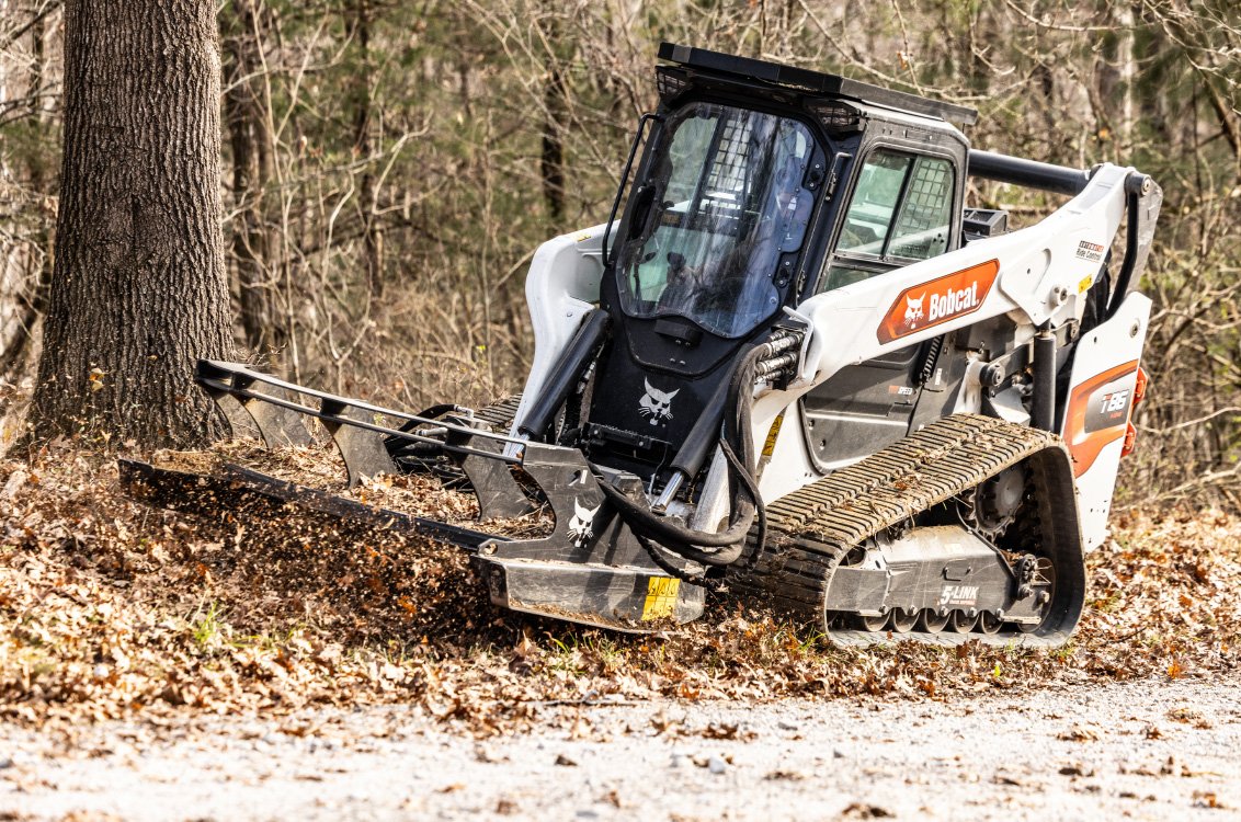 Bobcat T86 Compact Track Loader with brush cutter attachment