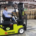 Clark SE17T 3-Wheel Electric Forklift in a warehouse
