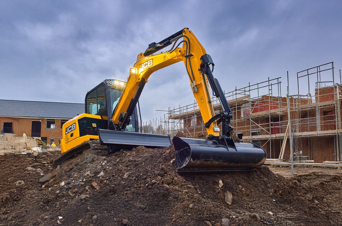 JCB 50Z-1 Mini Excavator on construction site