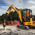 JCB 25Z-1 Mini Excavator breaking asphalt