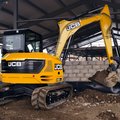 JCB 90Z-2 Mini Excavator digging on a construction site