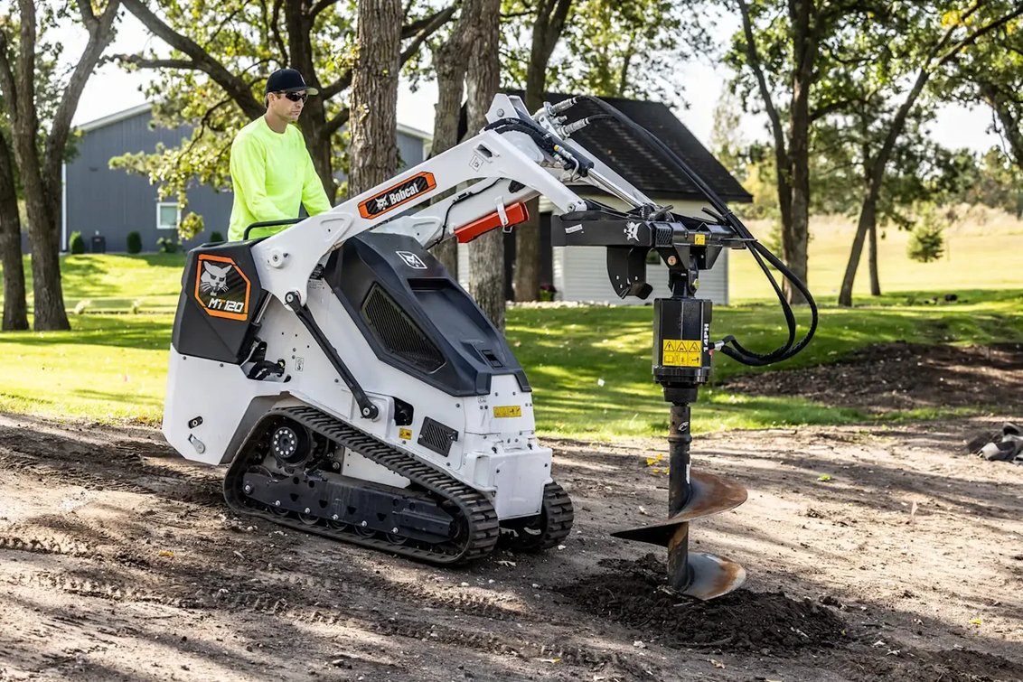Bobcat MT120 Mini Track Loader drilling