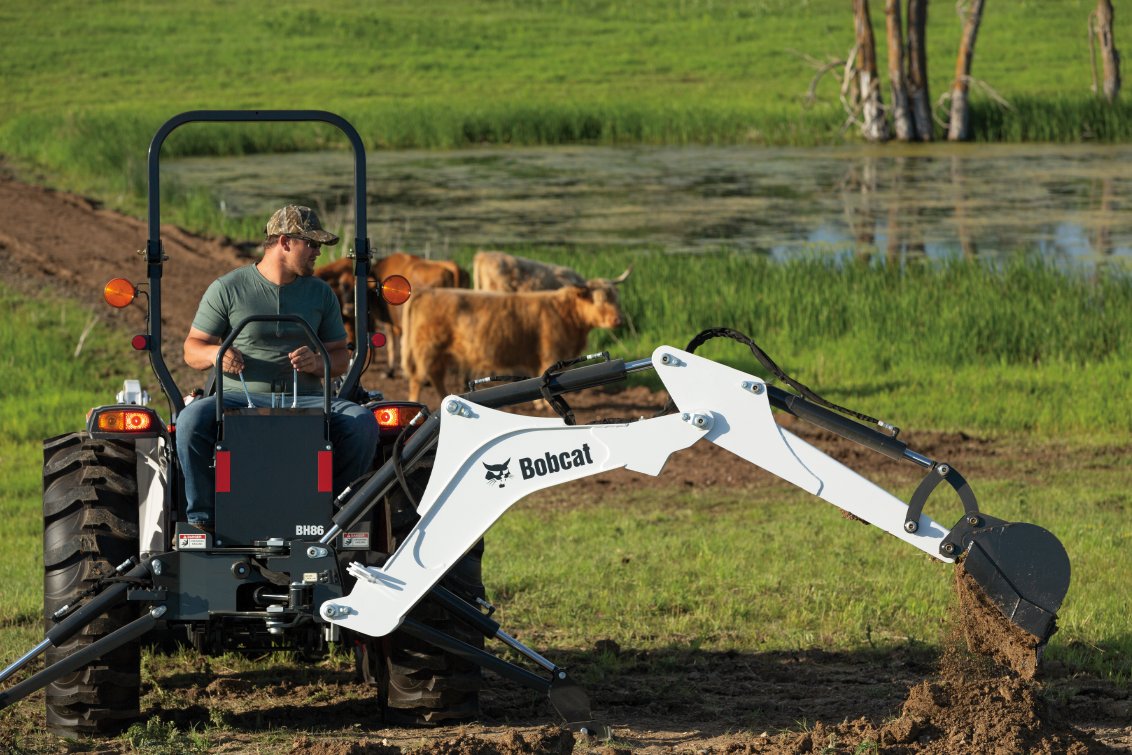 Bobcat CT4045 HST Compact Tractor with excavator attachment