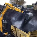JCB 90Z-2 Mini Excavator loading topsoil