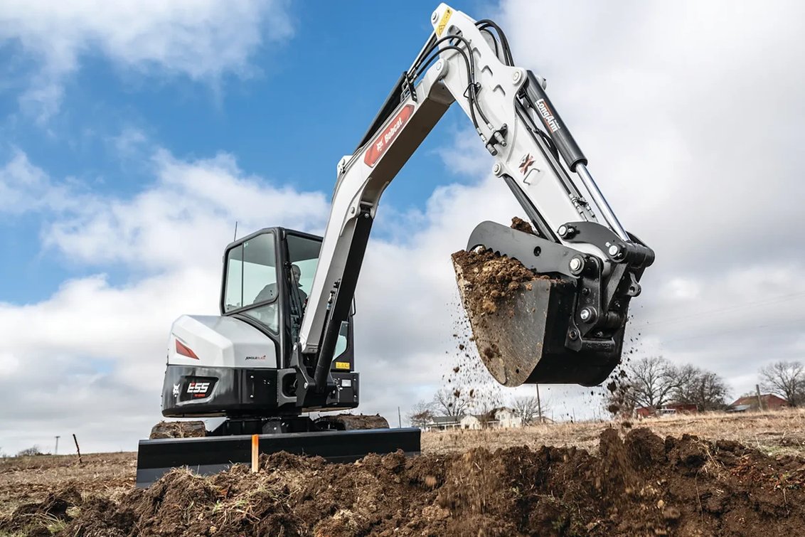 Bobcat E55 Mini Excavator digging