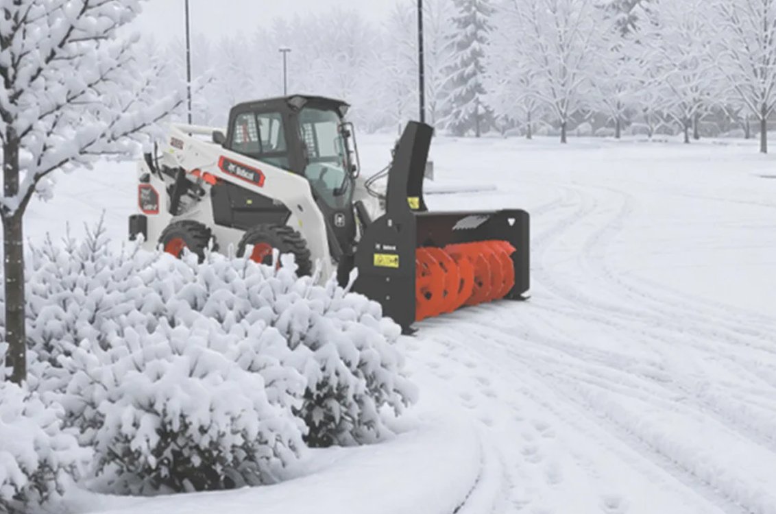 Bobcat S86-2 Skid Steer Loader with snow blower attachment