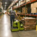 CLARK HWXE 40 Electric Pallet Truck in warehouse CLARK HWXE 40 Electric Pallet Truck in warehouse