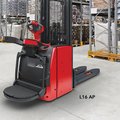 Linde L16 Electric Pallet Stacker AP in warehouse