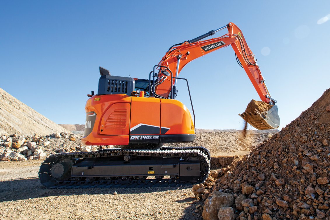 DEVELON DX140LCR-7 Crawler Excavator digging