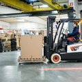 Bobcat B18X-7 Plus Electric Pneumatic Forklift in a warehouse