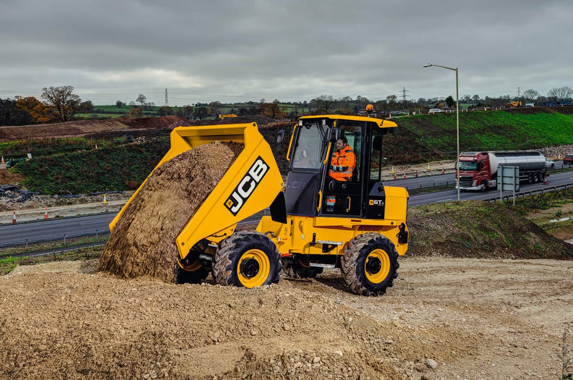 JCB 6T-1 Site Dumper tipping load of dirt