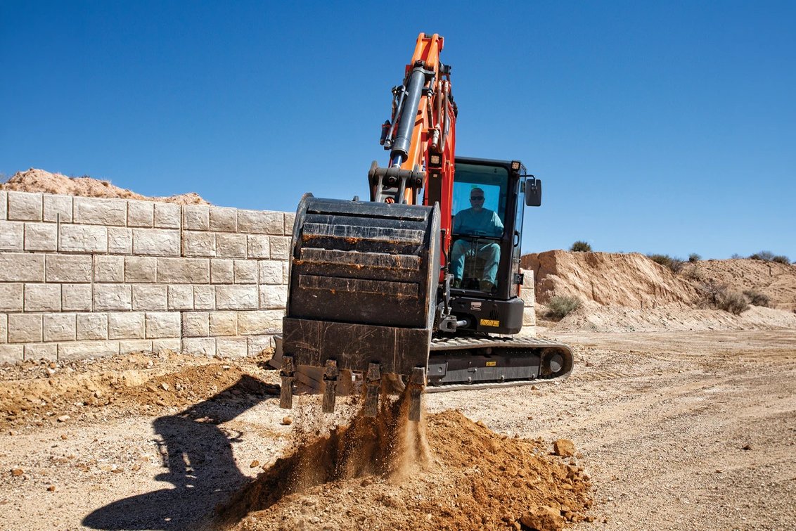 DEVELON DX42-7 Mini Excavator digging a trench