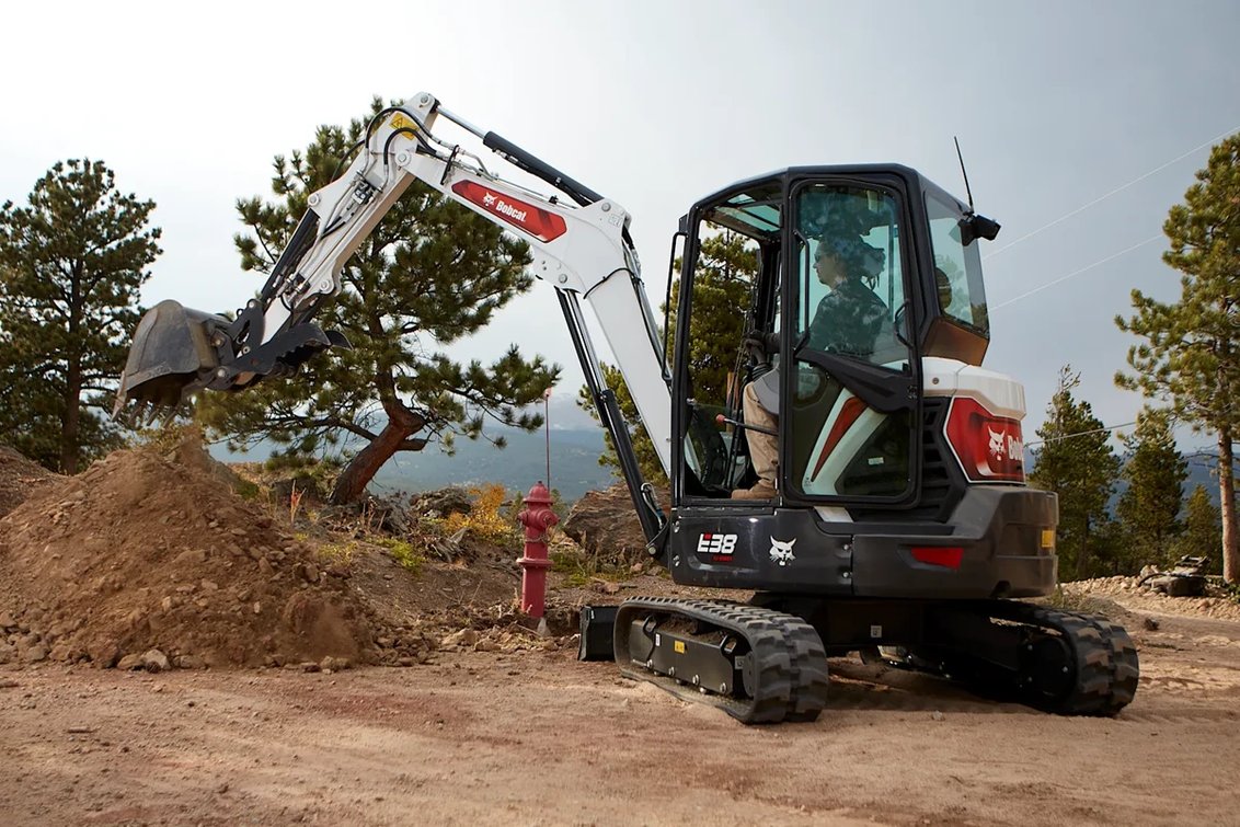 Bobcat E38 Mini Excavator digging