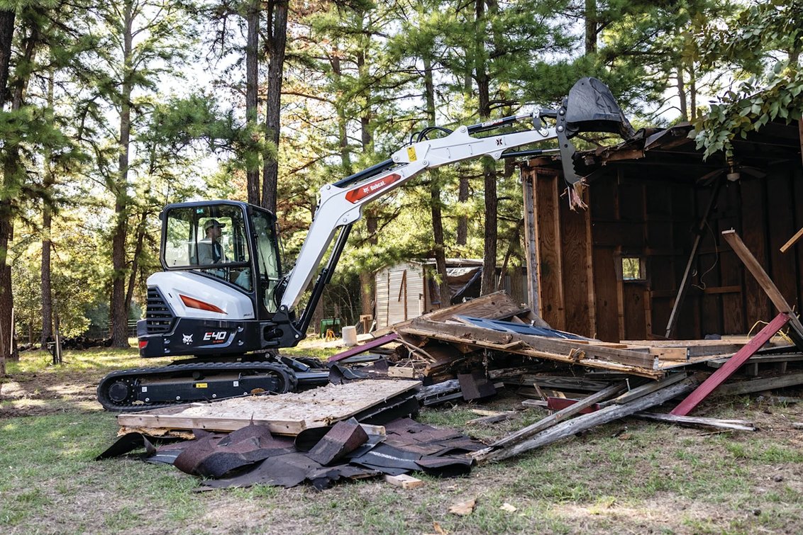 Bobcat E40 Mini Excavator demolition