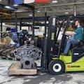 Clark SE30 Electric Rider Pneumatic Forklift in a warehouse