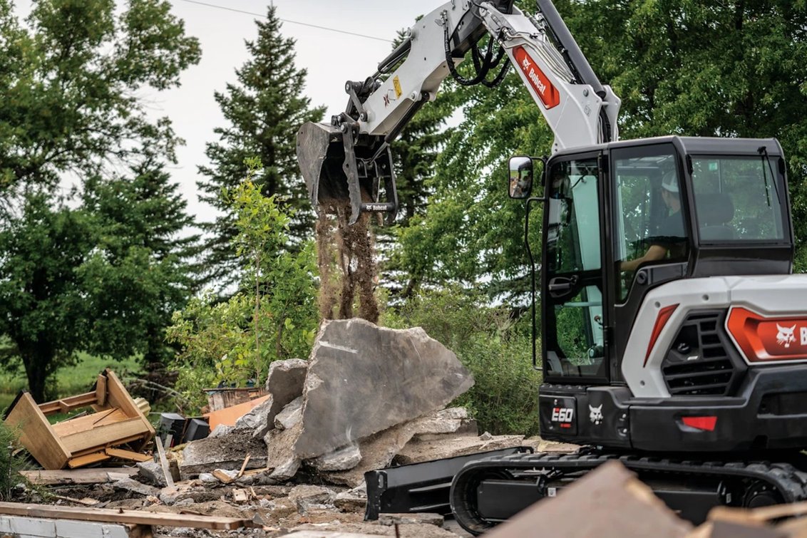 Bobcat E60 Mini Excavator demolition