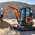 DEVELON DX35Z-7 Mini Excavator digging dirt