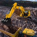 JCB 370X Crawler Excavator loading a quarry haul truck