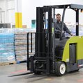 Clark SE15T 3-Wheel Electric Forklift in a bottling plant warehouse