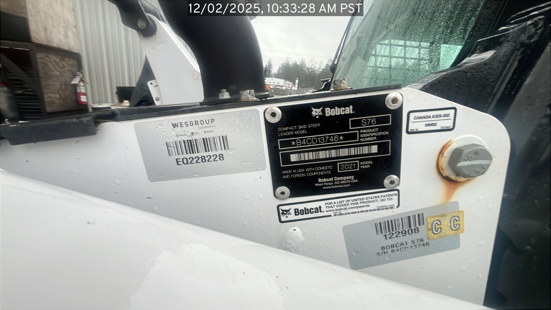 2021 Bobcat S76 Skid Steer 