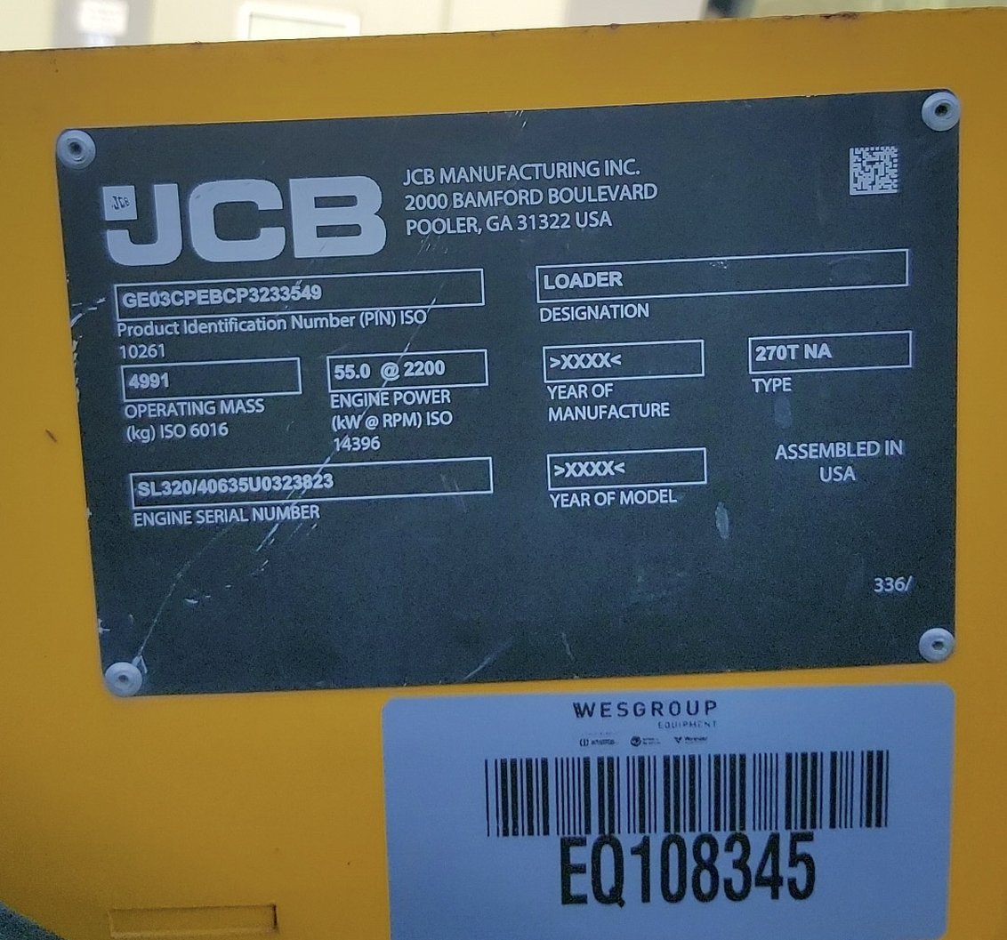 2023 JCB 270T Compact Track Loader 