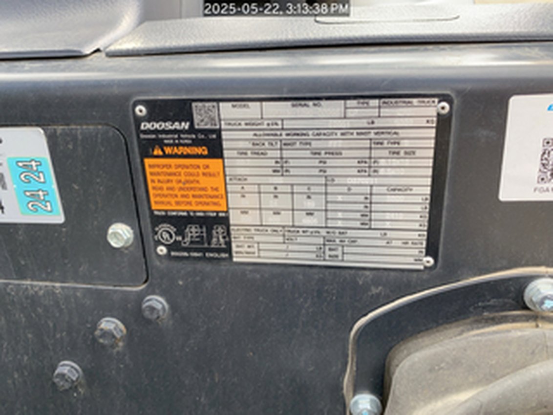 2022 Doosan G30E-5 IC Pneumatic Forklift 