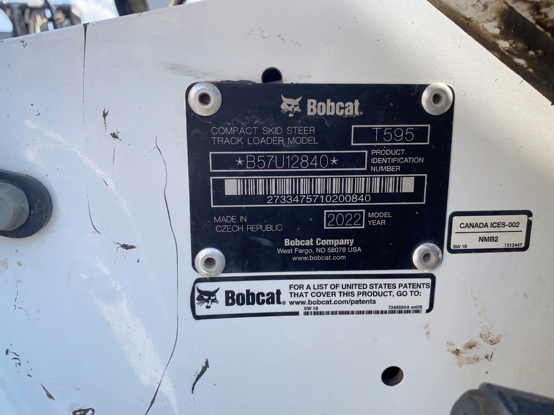 2022 Bobcat T595 Compact Track Loader 