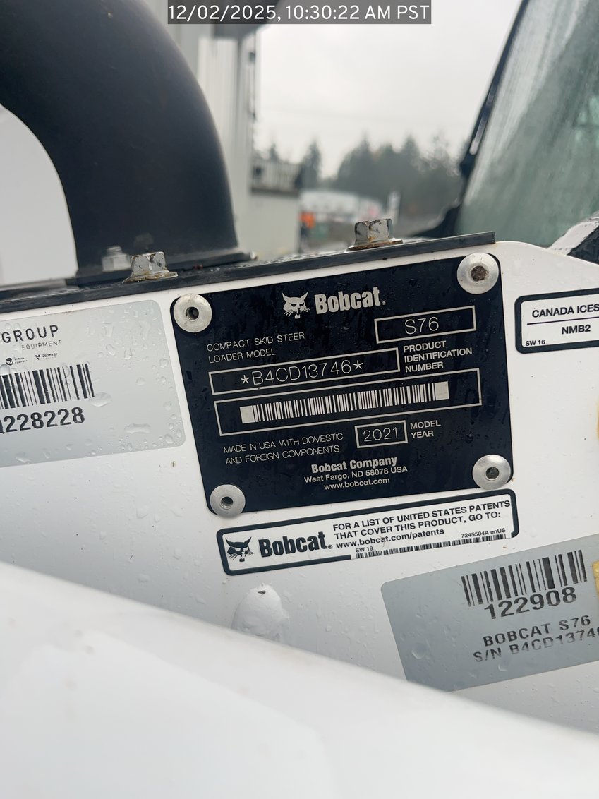 2021 Bobcat S76 Skid Steer 