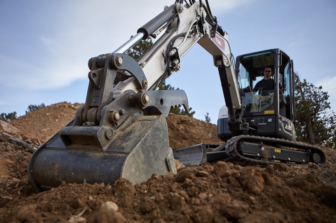 Bobcat E38 Mini Excavator landscaping