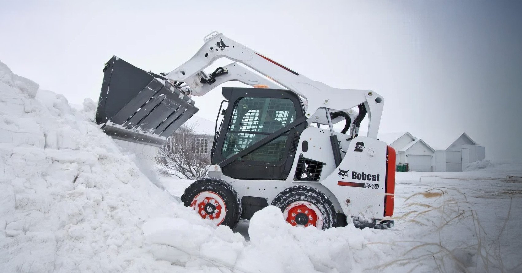Bobcat S570 Moving Snow modified