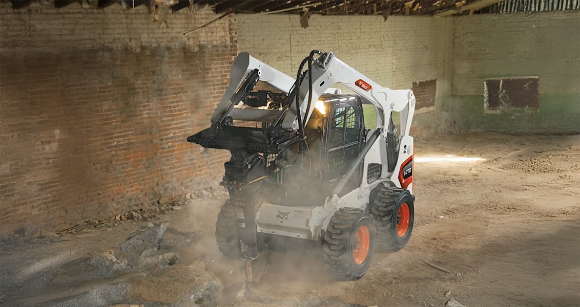 Bobcat S770 Skid Steer Breaking Concrete
