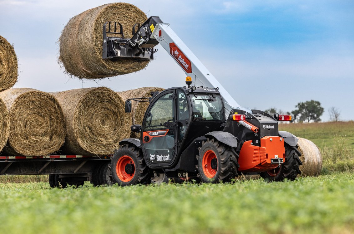 Bobcat TL623 Telenhandler with Bale Spear attachment