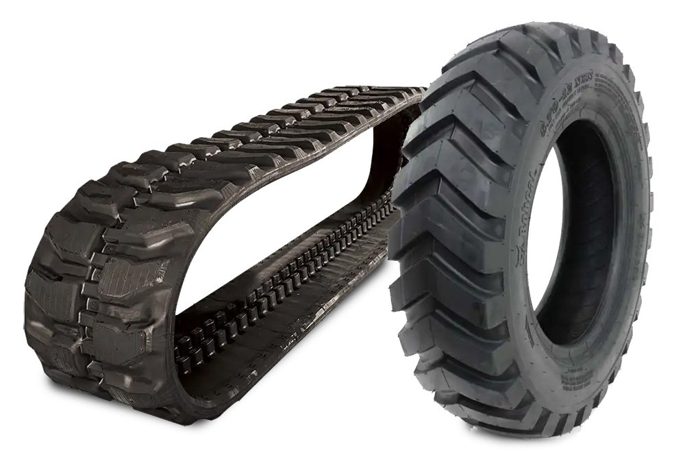 Bobcat skid steer tire and rubber track