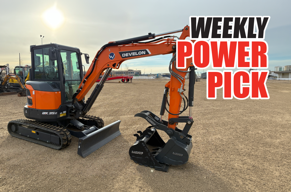 Williams Weekly Power Pick: Brand-New DEVELON DX35Z-7 Mini Excavator – $72,000