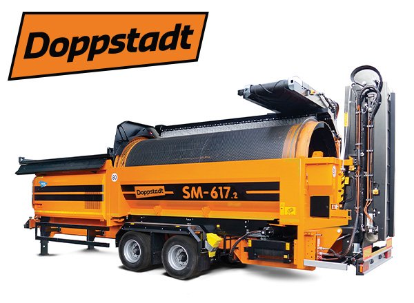 Doppstadt logo with SM 617 Trommel Screen