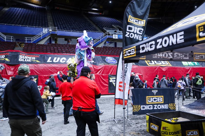 The JCB dig zone at the Monster Jam Pit Party Vancouver