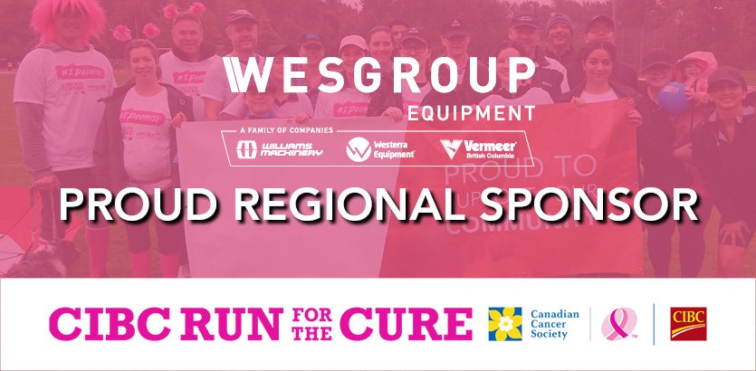 Wesgroup Equipment is a Proud Regional Sponsor for CIBC Run for the Cure