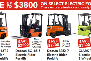 Save Big on Electric Forklift Machines this Winter!