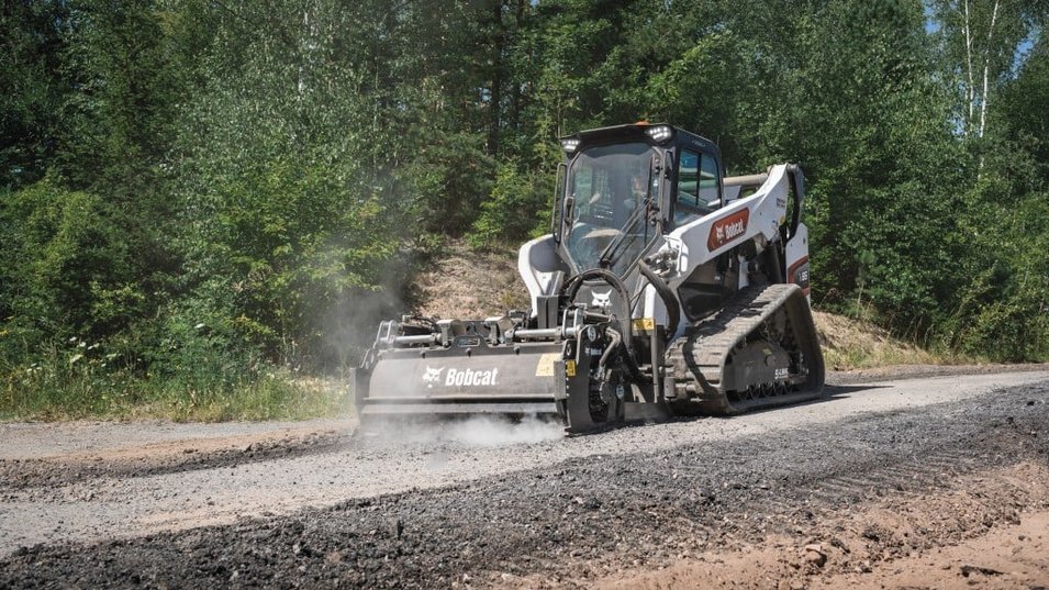 Bobcat Versatility for Paving & Cutting Roadworks with Various Attachments